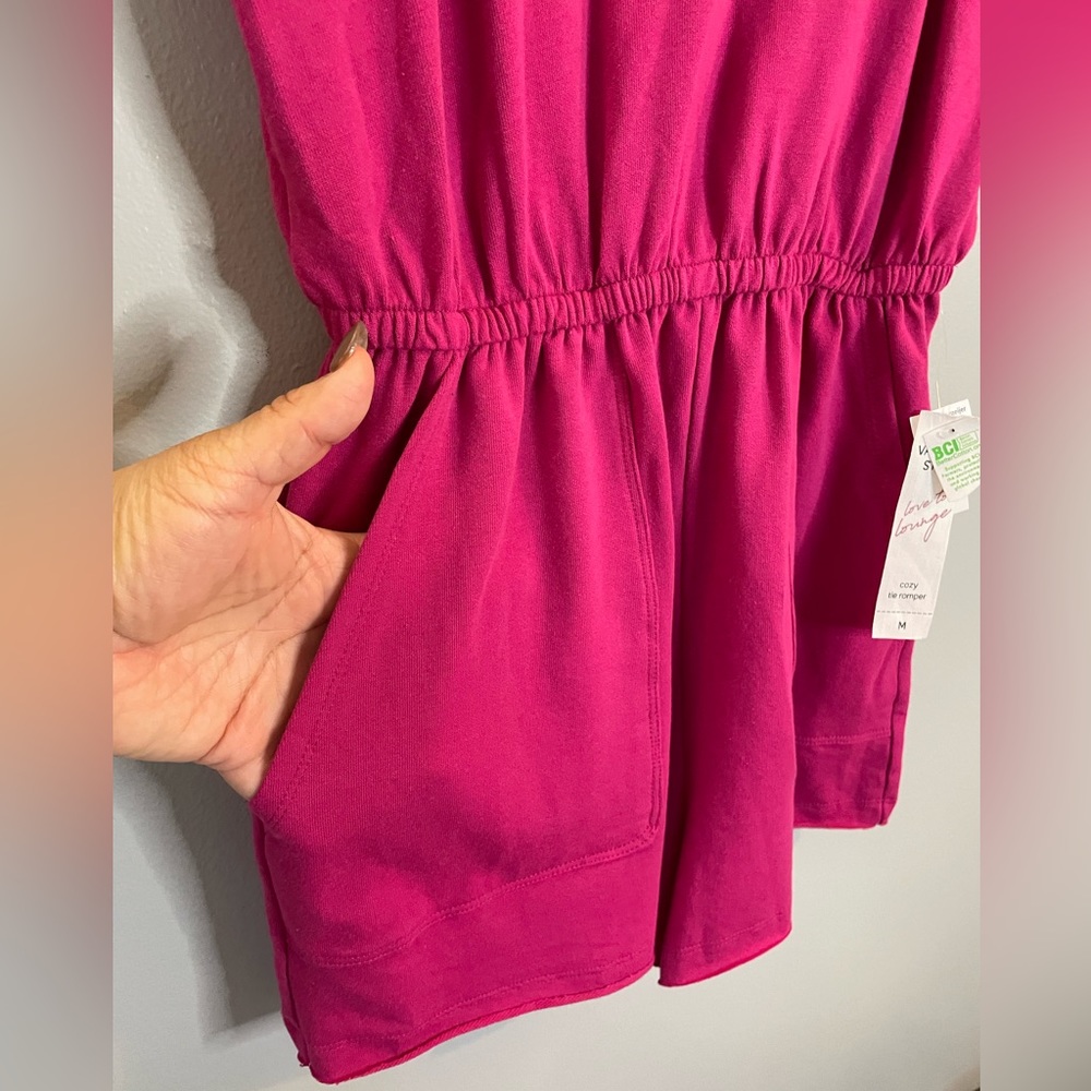 VANILLA STAR JR Terry Toe Romper With Elastic Waist And Pockets SZ/Med - Picture 3 of 9